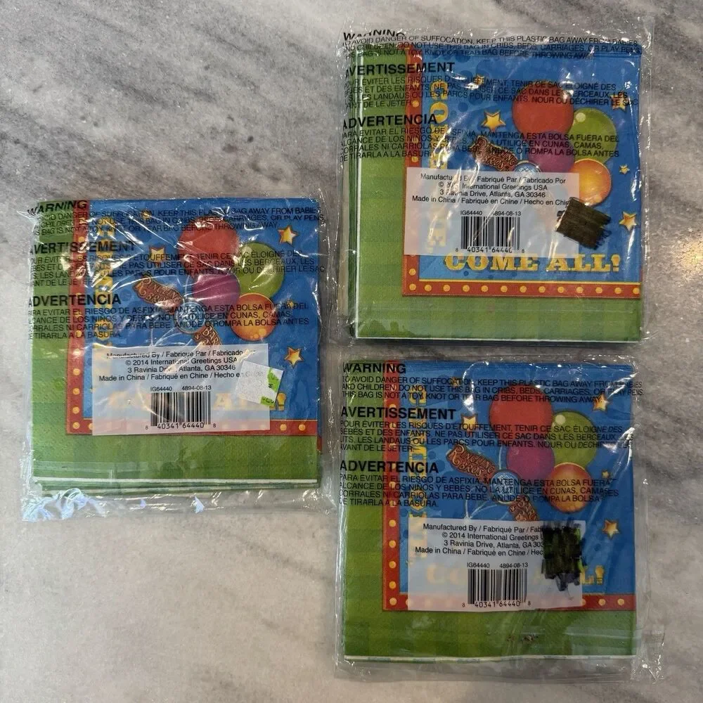 Ringling Brothers Barnum & Bailey Circus Birthday Party Napkins 48ct Cocktail